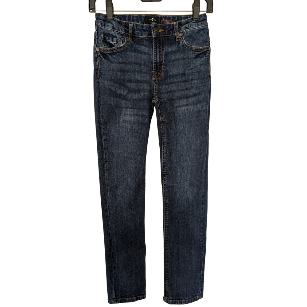 7 For All Mankind Girls Bottoms, Medium-Dark Wash Slimmy Jeans, Sz 12